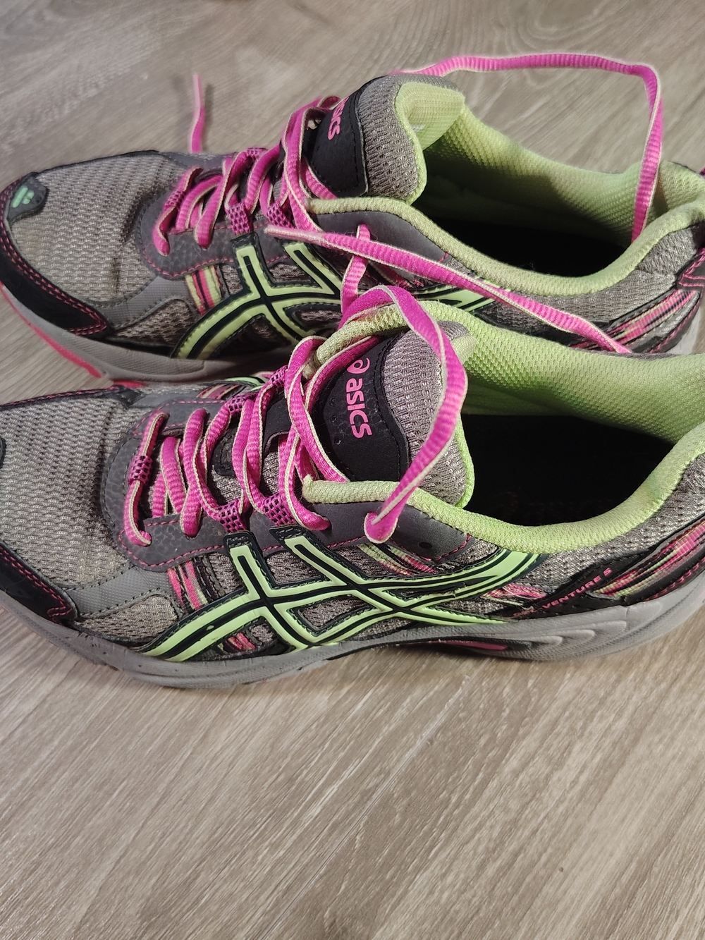 ASICS GEL Venture 5 T5N9Q D Black Neon Lime Women's Running Shoes Size 7.5